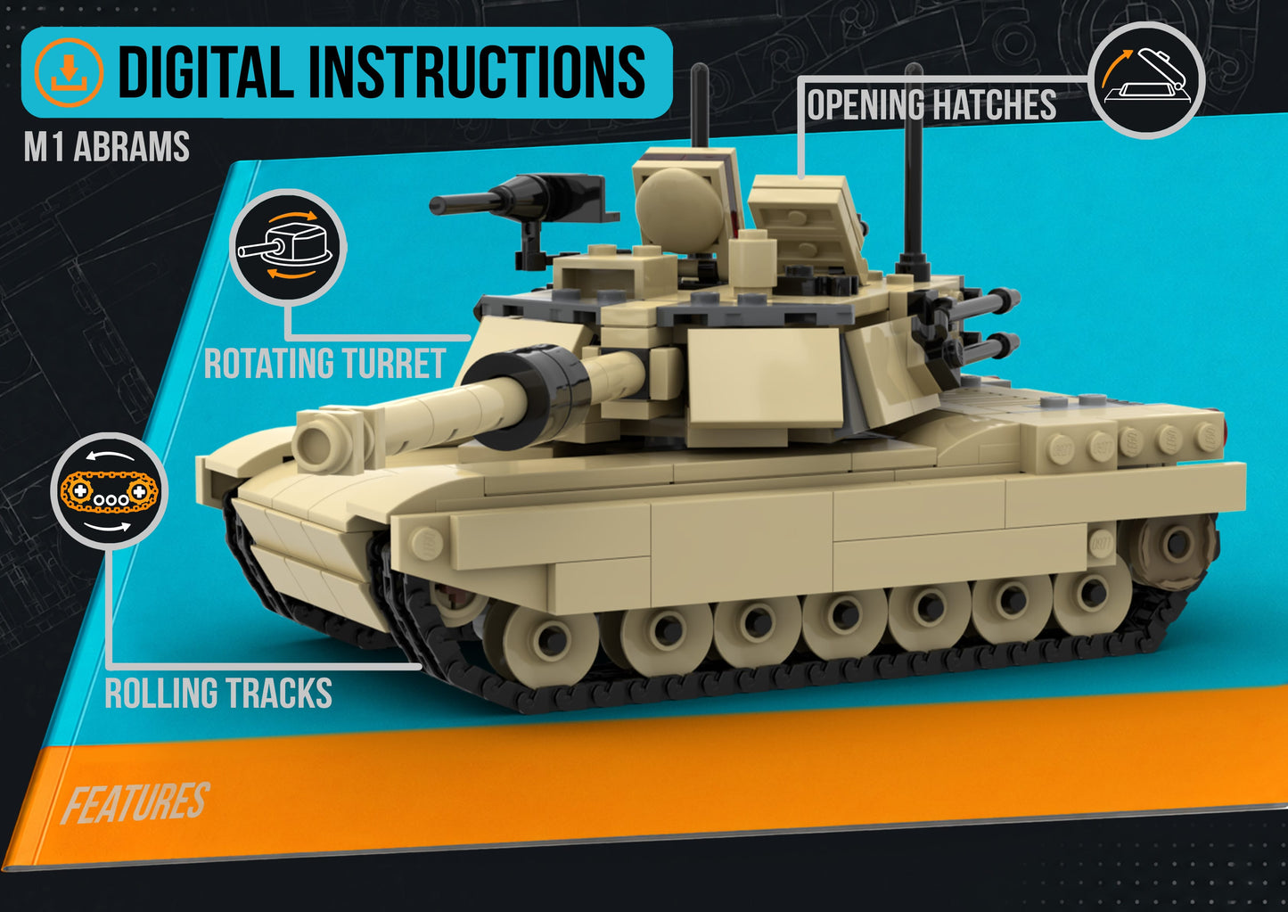 M1 Abrams - DIGITAL INSTRUCTIONS ONLY (No Physical Kit, No Bricks Included)