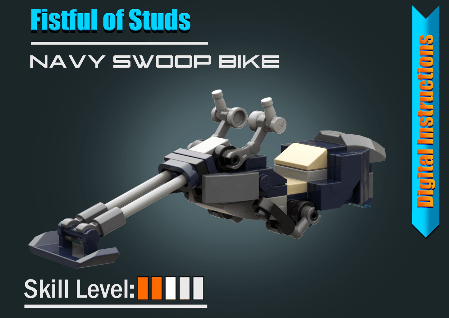 Navy Swoop Bike - DIGITAL INSTRUCTIONS ONLY (No Physical Kit, No Bricks Included)