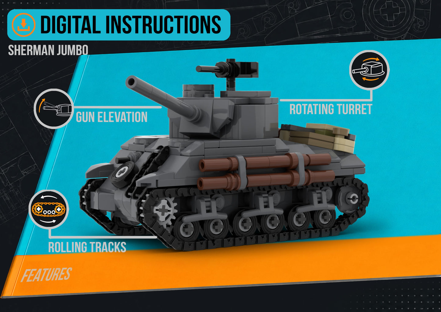 Sherman Jumbo - DIGITAL INSTRUCTIONS ONLY (No Physical Kit, No Bricks Included)