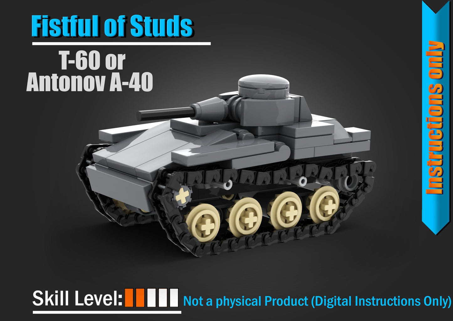 T-60 Light Tank - DIGITAL INSTRUCTIONS ONLY (No Physical Kit, No Bricks Included)