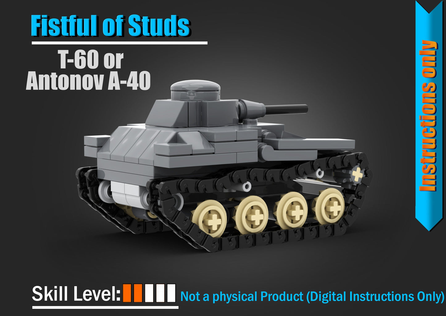 T-60 Light Tank - DIGITAL INSTRUCTIONS ONLY (No Physical Kit, No Bricks Included)