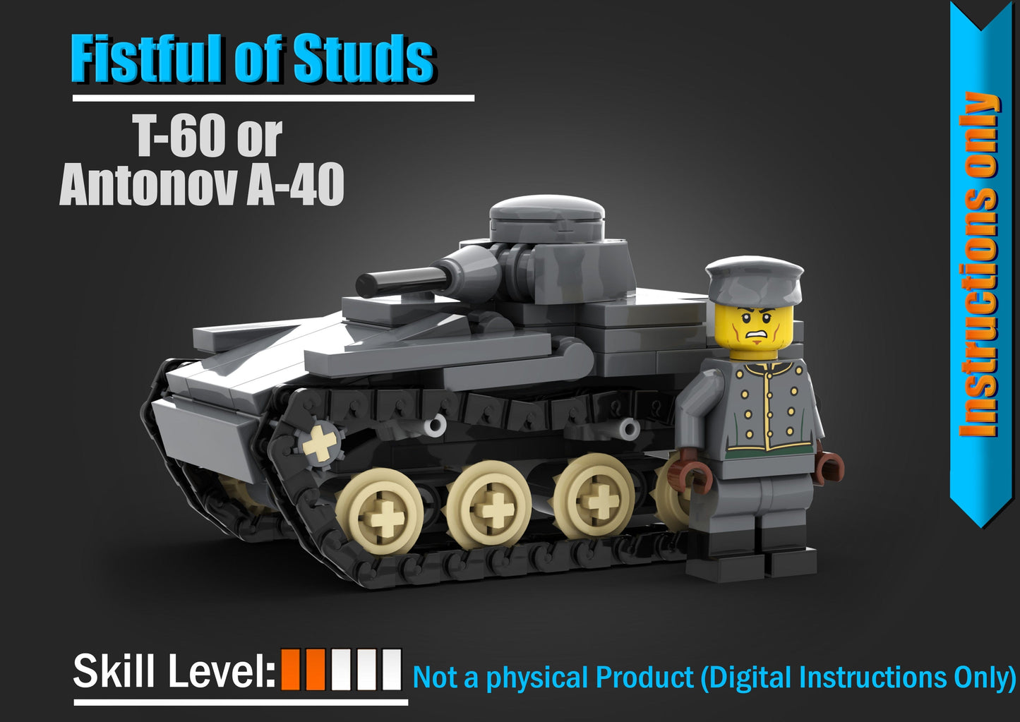 T-60 Light Tank - DIGITAL INSTRUCTIONS ONLY (No Physical Kit, No Bricks Included)