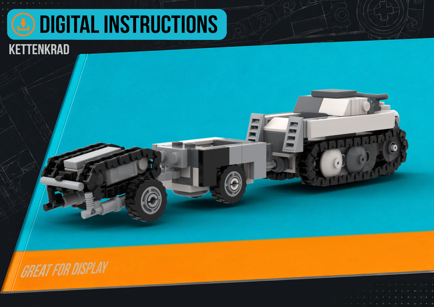 Sd.kfz.2 Kettenkrad - DIGITAL INSTRUCTIONS ONLY (No Physical Kit, No Bricks Included)