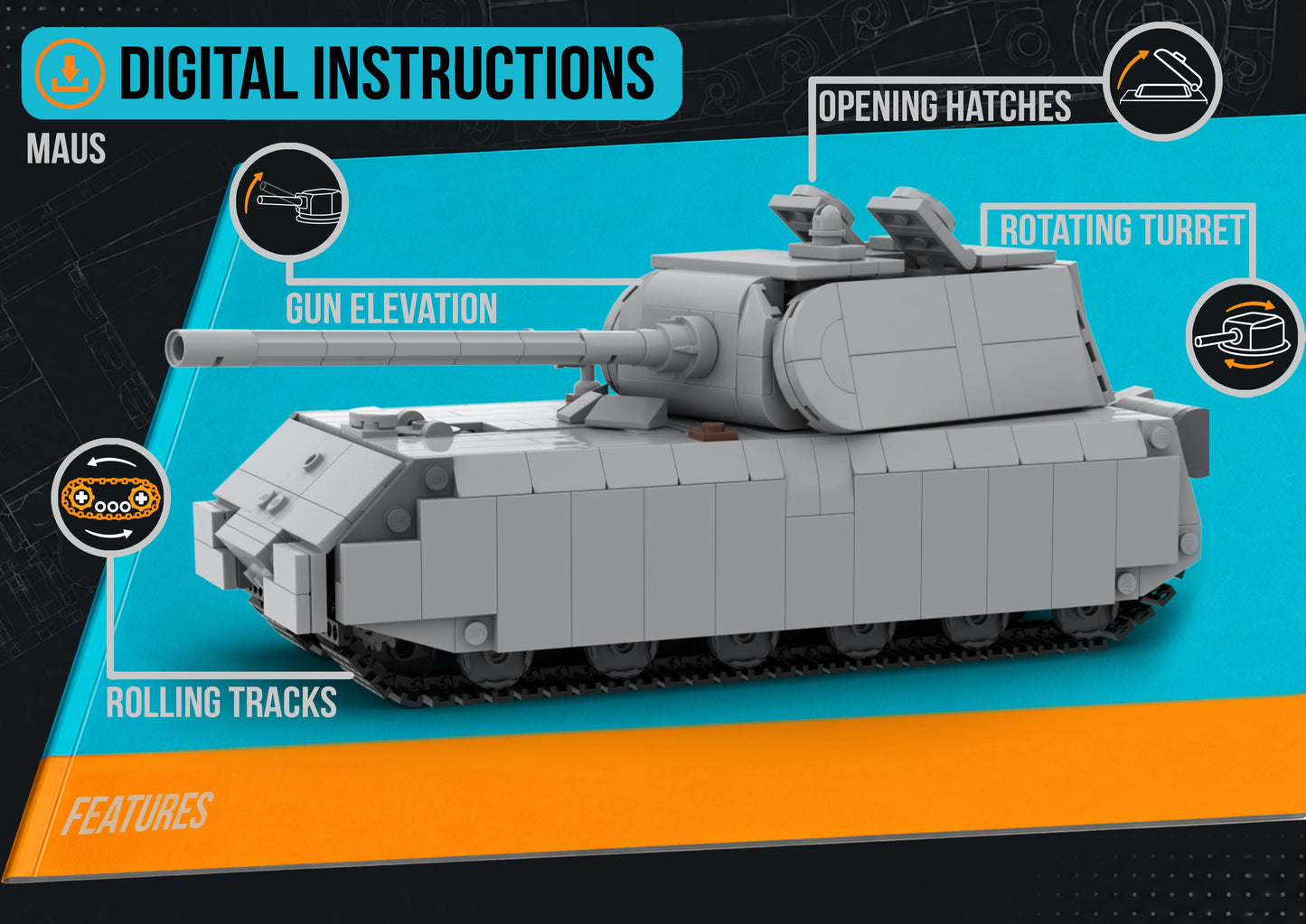 Maus - DIGITAL INSTRUCTIONS ONLY (No Physical Kit, No Bricks Included)