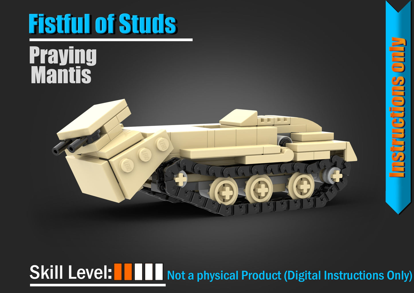 Praying Mantis Tank - DIGITAL INSTRUCTIONS ONLY (No Physical Kit, No Bricks Included)