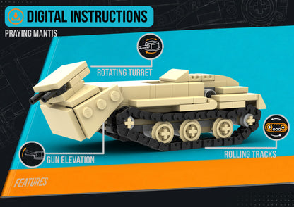 Praying Mantis Tank - DIGITAL INSTRUCTIONS ONLY (No Physical Kit, No Bricks Included)