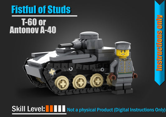 T-60 Light Tank - DIGITAL INSTRUCTIONS ONLY (No Physical Kit, No Bricks Included)