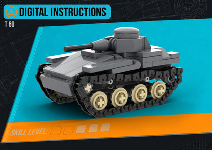 T-60 Light Tank - DIGITAL INSTRUCTIONS ONLY (No Physical Kit, No Bricks Included)