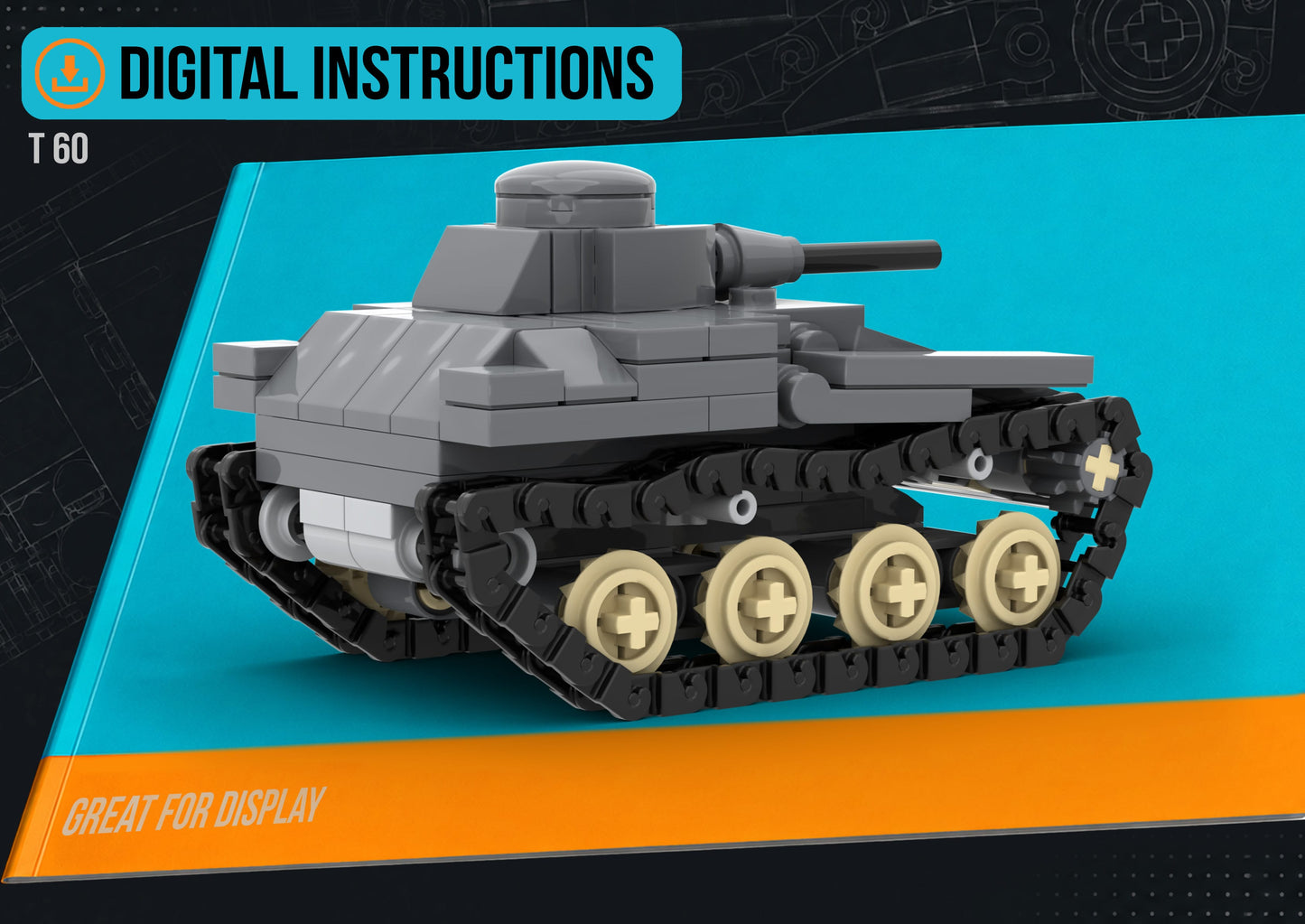 T-60 Light Tank - DIGITAL INSTRUCTIONS ONLY (No Physical Kit, No Bricks Included)