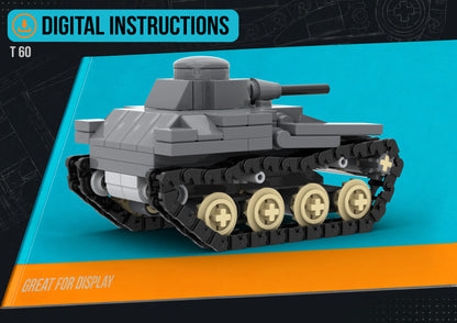 T-60 Light Tank - DIGITAL INSTRUCTIONS ONLY (No Physical Kit, No Bricks Included)