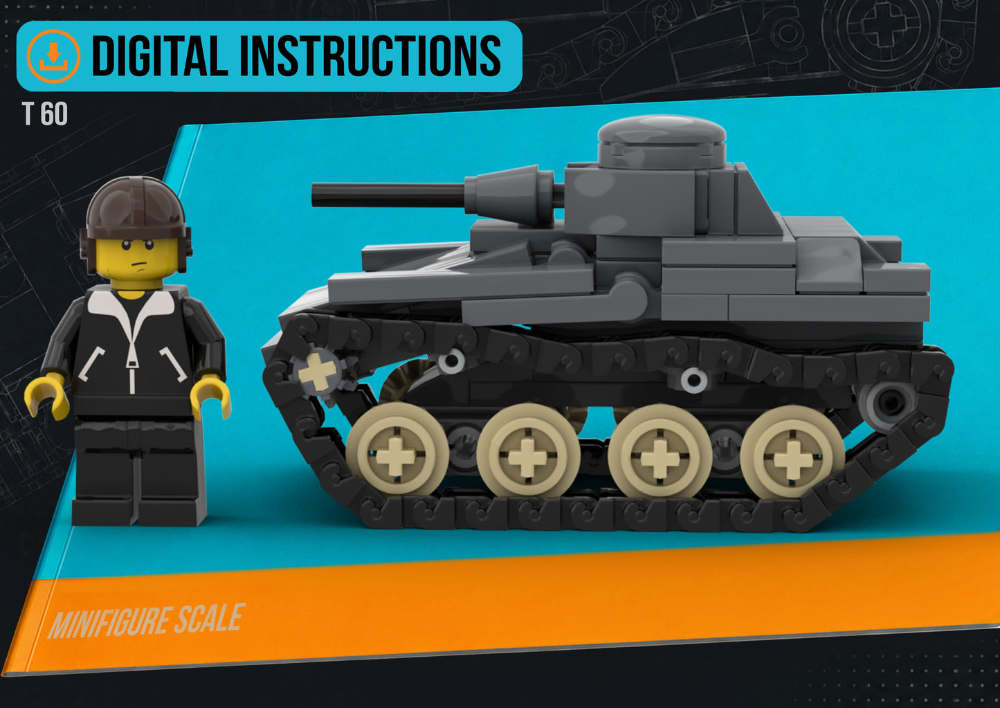 T-60 Light Tank - DIGITAL INSTRUCTIONS ONLY (No Physical Kit, No Bricks Included)